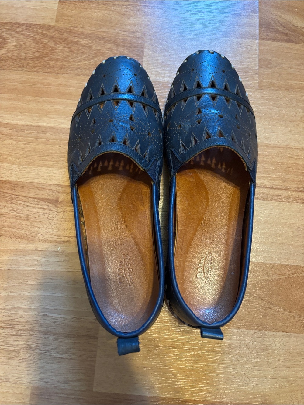 Black Women's Perforated Slip-On Flats - Brand: Unbranded